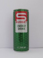 S budget, energy drink, aromatizirana osvežilna brezalkoholna pijača s tavrinom in kofeinom 