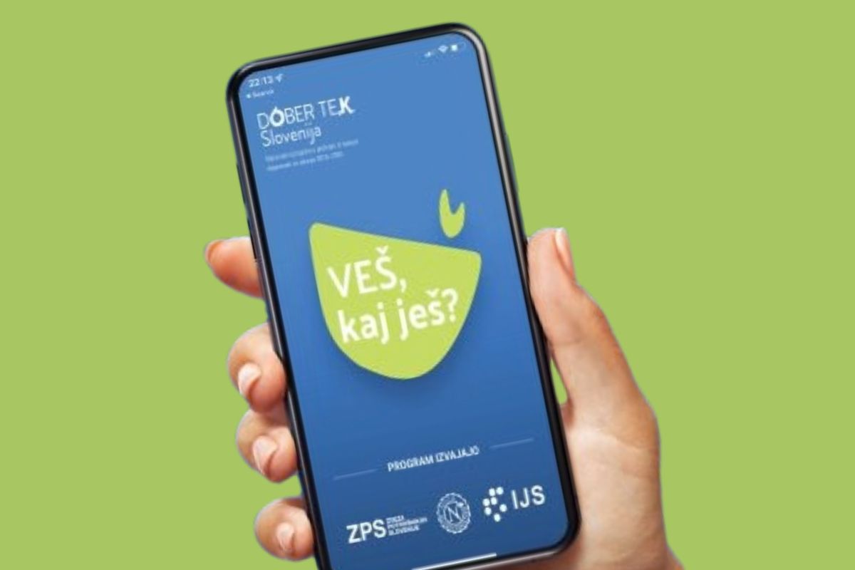 Mobilna aplikacija Veš kaj ješ - prikaz je simboličen